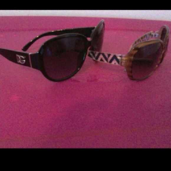 NWT DG sunglasses gold tan chevron brown